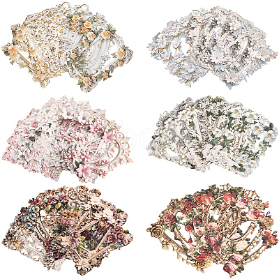 6 Sets 6 Colors Paper Self-Adhesive Lace Stickers DIY-SP0004-94-1