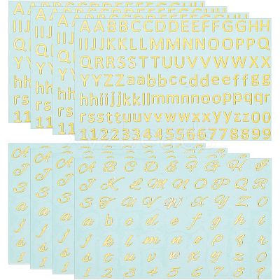 8Pcs 2 Styles Brass Self-Adhesive Picture Stickers STIC-OC0001-02-1