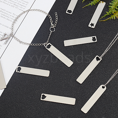 24Pcs 4 Style Stainless Steel Big Pendants STAS-AR0001-15-1