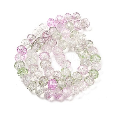 Transparent Crackle Glass Beads Strands CCG-L050-01A-02-1