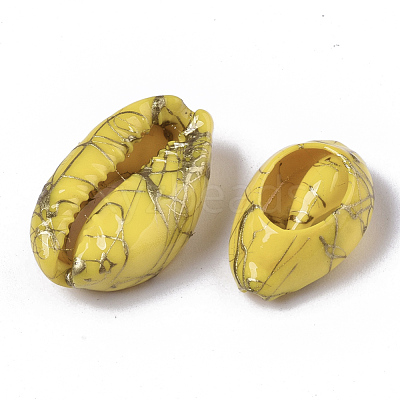 Spray Painted Natural Cowrie Shell Beads SSHEL-R047-03-A10-1