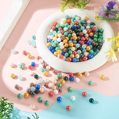 325G Electroplate Round Glass Beads Strands EGLA-TA0030-10-1