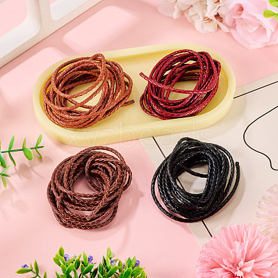 10 Yards 4 Colors Braided Leather Cord WL-TA0001-03-1