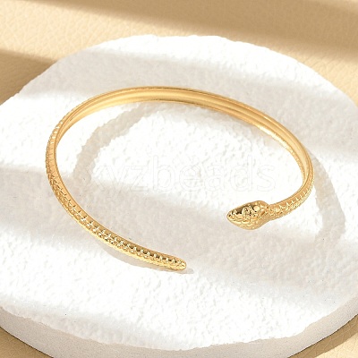 304 Stainless Steel Cuff Bangles for Women BJEW-B120-01G-03-1