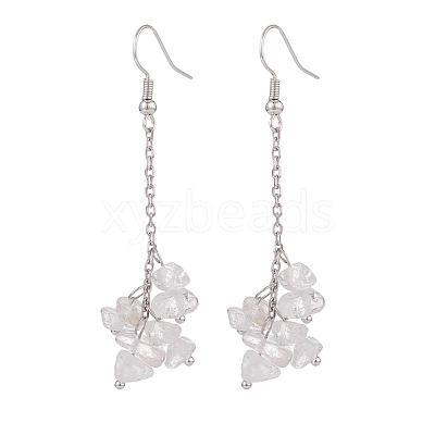 Natural Quartz Crystal Chips Beaded Jewelry Set SJEW-JS01231-05-1