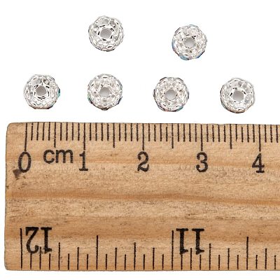Brass Rhinestone Spacer Beads RB-A014-L6mm-28S-1
