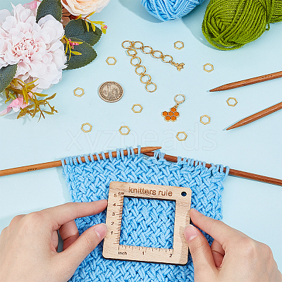 Alloy and  Wooden Sweater Knitting tool AJEW-WH0472-20H-1