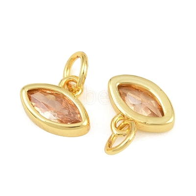 Brass Pave Cubic Zirconia Charms CU-CBA3D67-11G-06-1