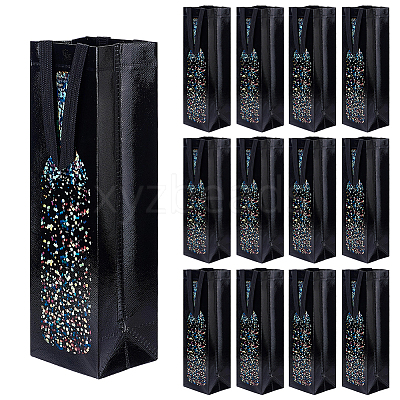 Non-Woven Fabric Wine Bottle Gift Tote Bags ABAG-WH0048-91-1