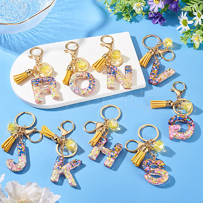 Alloy Resin Polygon Keychains KEYC-TADJ0002-03G-G-1
