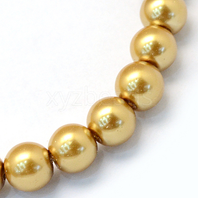Baking Paint Pearlized Glass Pearl Round Bead Strands X-HY-Q330-8mm-08-1