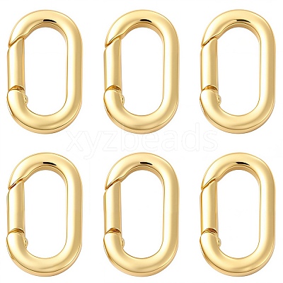6Pcs Rack Plating Brass Spring Gate Rings FIND-SC0010-91-1