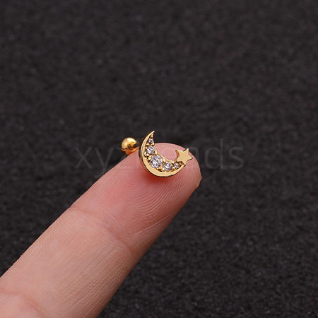 Brass Micro Pave Clear Cubic Zirconia Cartilage Earrings for Women WG50079-13-1