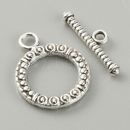 Tibetan Style Alloy Toggle Clasps FIND-CJC0017-21C-AS-1