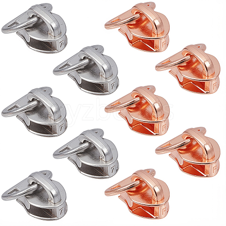 20Pcs 2 Colors Alloy Zipper with D Ring SENE-CY0001-12A-1