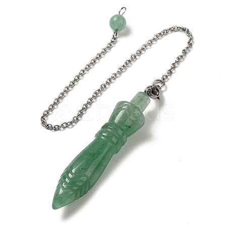 Natural Green Aventurine Pointed Dowsing Pendulums G-F758-F03-P-1