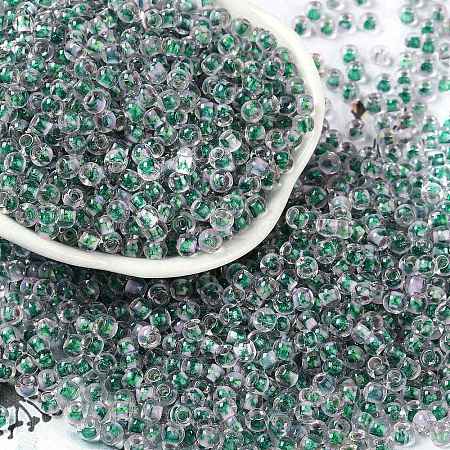 Transparent Inside Colours Glass Seed Beads SEED-A032-04W-1