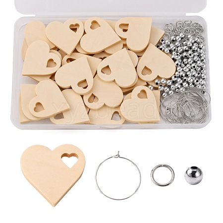  DIY Heart Wine Glass Charm Making Kits DIY-NB0007-08-1