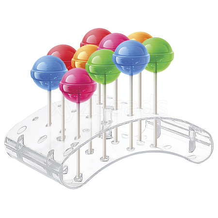 20-Hole Arc-Shaped Transparent Acrylic Lollipop Display Holder ODIS-WH0043-03A-1