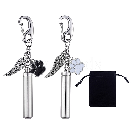 2Pcs Alloy Enamel Pendants Keychain HJEW-SW00012-1