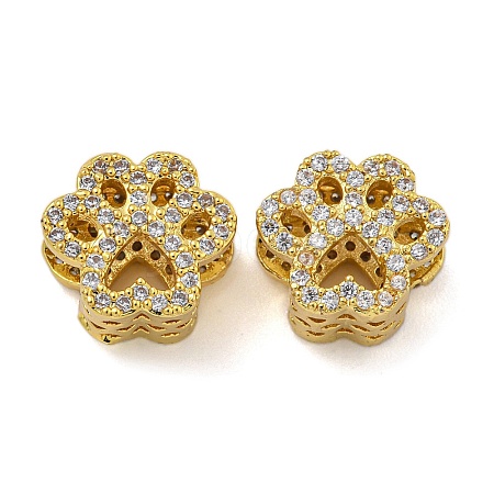 Rack Plating Brass Micro Pave Cubic Zirconia Beads KK-I718-37G-1