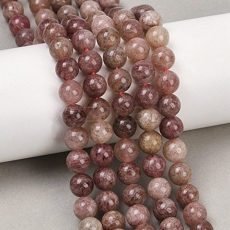 Natural Strawberry Quartz Beads Strands G-H350-A01-8mm-1