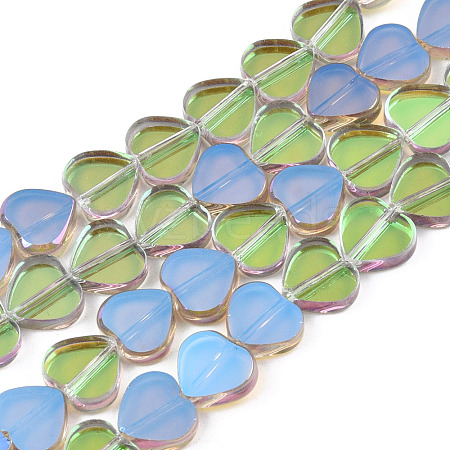 Transparent Electroplate Glass Beads Strands EGLA-N006-080-A03-1