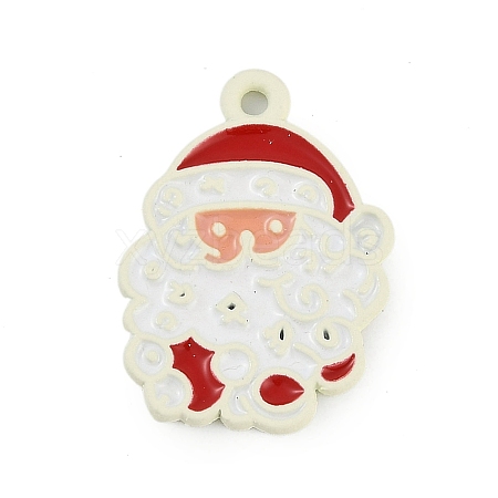 Christmas Theme Spray Painted Alloy Enamel Pendants ENAM-Z020-01G-1