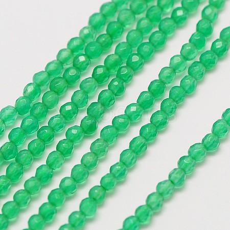 Natural Green Onyx Agate Beads Strands G-A129-2mm-A03-1