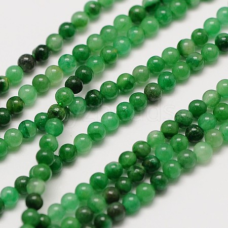 Natural Green Jade Bead Strands G-A130-3mm-M06-1