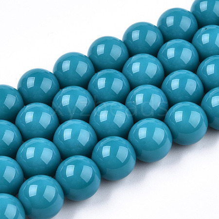 Opaque Solid Color Glass Beads Strands GLAA-T032-P6mm-13-1