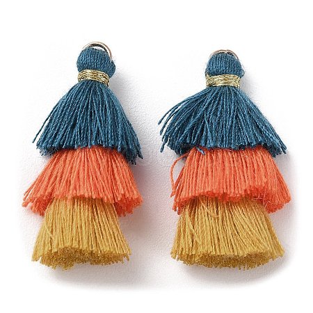 Polycotton Tassel Pendant Decorations GLAA-K060-07KCG-11-1