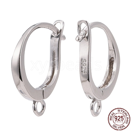 Anti-Tarnish Rhodium Plated 925 Sterling Silver Leverback Earring Findings STER-I017-087P-1