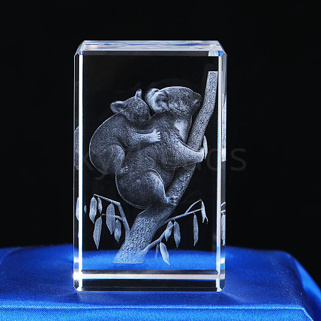 3D Laser Engraving Animal Glass Figurine DJEW-R013-01E-1