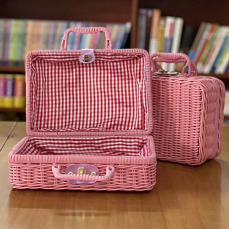 Plastic Imitation Rattan Storage Box PW-WG73543-05-1