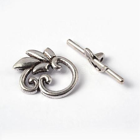 Leaf Tibetan Style Alloy Toggle Clasps X-LF0676Y-1