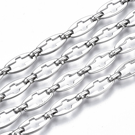 Tarnish Resistant 304 Stainless Steel Link Chains CHS-T003-16P-NF-1