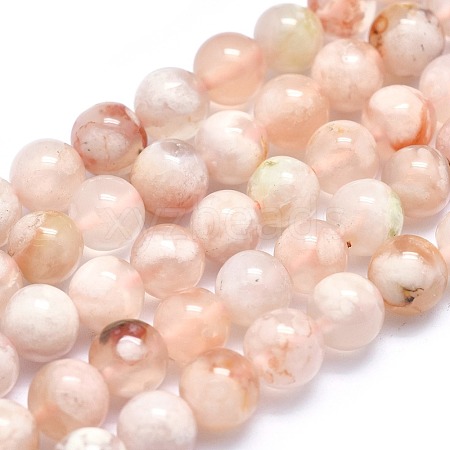 Natural Cherry Blossom Agate Beads Strands X-G-I213-23-6mm-1