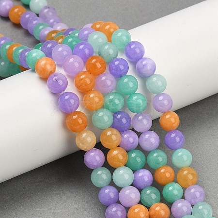 Natural Dyed White Jade Beads Strands X-G-NH0045-01A-1