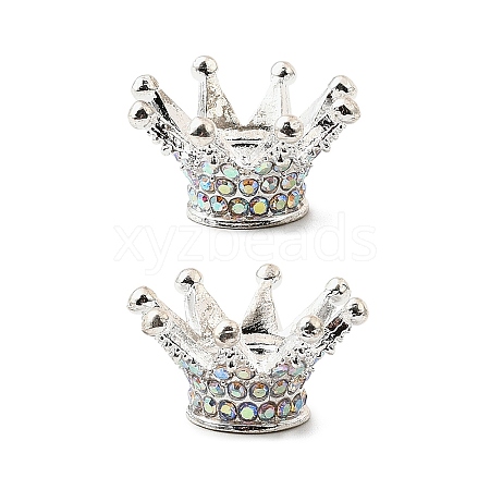 Alloy Rhinestone Crown Beads FIND-NH0001-19S-1