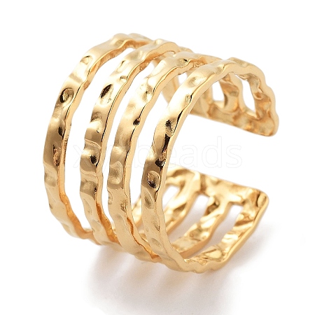 304 Stainless Steel Multi-layer Open Cuff Rings RJEW-K273-03G-1