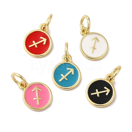 Real 18K Gold Plated Brass Enamel Charms KK-L216-001G-C-1