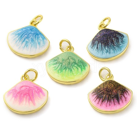 Brass Enamel Pendants KK-S401-11G-1