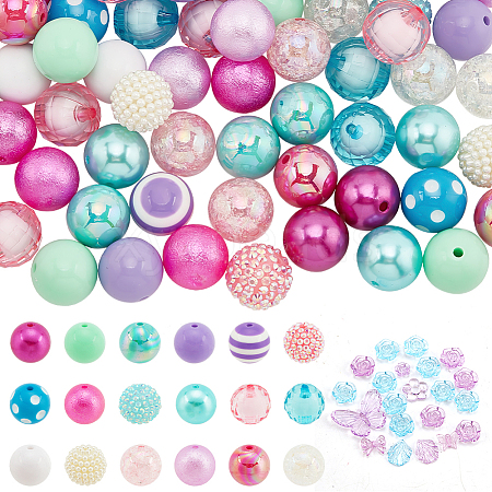 20 Style Mixed Style Acrylic Beads Sets OACR-PH0004-07-1