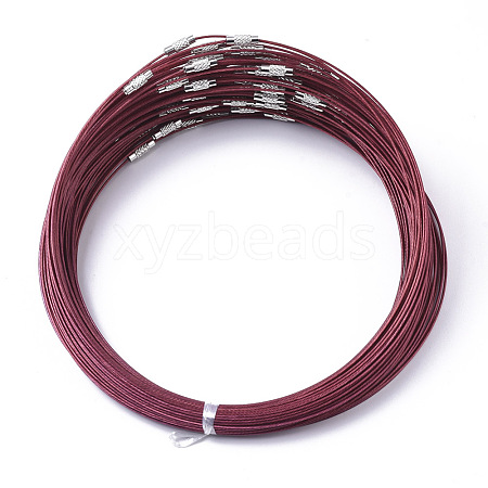 Stainless Steel Wire Necklace Cord DIY Jewelry Making X-TWIR-R003-09-1
