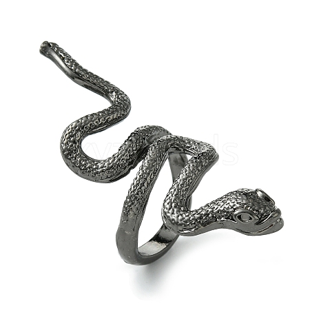 Snake Alloy Wrap Open Cuff Rings RJEW-K275-90B-1