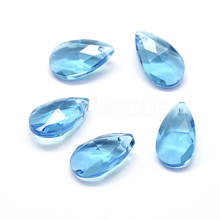 Faceted Glass Pendants X-GLAA-F069-S-A13-1