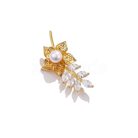 Flower of Life Brooch with Imitation Pearl JEWB-BB71934-A-1