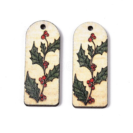 Printed Poplar Wood Pendants FIND-N005-74J-1