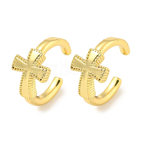 Brass Cuff Earrings EJEW-C104-136G-1